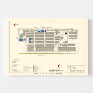 Vintage Map of Topeka Air Force Depot, 1951