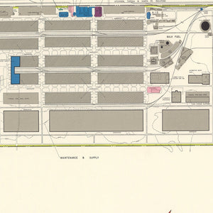 Vintage Map of Topeka Air Force Depot, 1951
