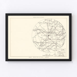 Vintage Map of the Topeka Air Force Depot Vicinity, 1951