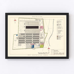 Vintage Map of Wilkins Air Force Depot, 1952