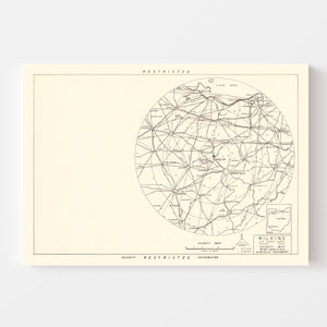 Vintage Map of the Wilkins Air Force Depot Vicinity, 1952