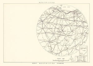 Vintage Map of the Wilkins Air Force Depot Vicinity, 1952