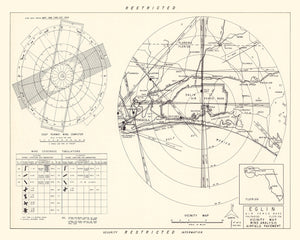 Vintage Map of the Eglin Air Force Base Vicinity, 1952