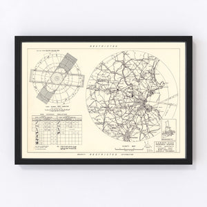 Vintage Map of the Cambridge Research Center Vicinity, 1952