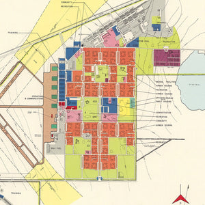 Vintage Map of Amarillo Air Force Base, 1952
