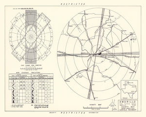 Vintage Map of the Amarillo Air Force Base Vicinity, 1952