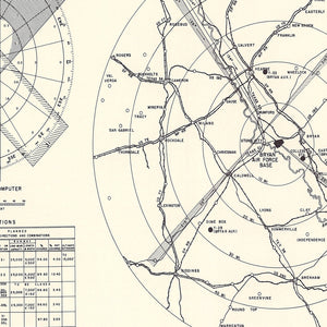 Vintage Map of the Bryan Air Force Base Vicinity, 1951