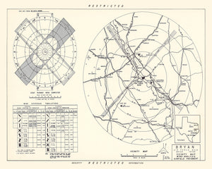 Vintage Map of the Bryan Air Force Base Vicinity, 1951