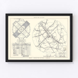 Vintage Map of the Bryan Air Force Base Vicinity, 1951