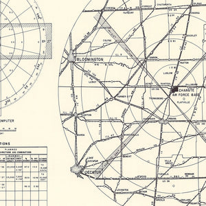 Vintage Map of the Chanute Air Force Base Vicinity, 1951