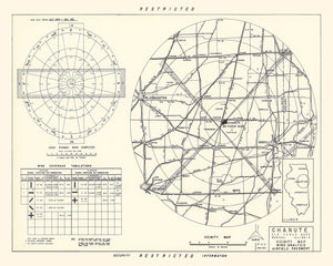 Vintage Map of the Chanute Air Force Base Vicinity, 1951