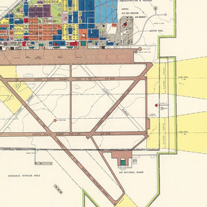 Vintage Map of Ellington Air Force Base, 1953