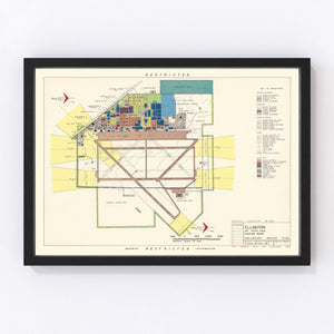 Vintage Map of Ellington Air Force Base, 1953