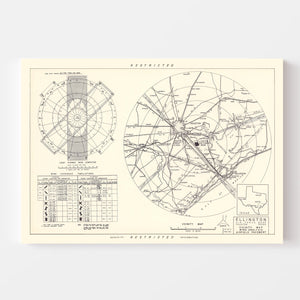Vintage Map of the Ellington Air Force Base Vicinity, 1953