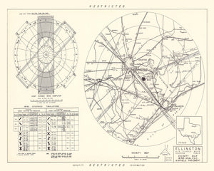 Vintage Map of the Ellington Air Force Base Vicinity, 1953