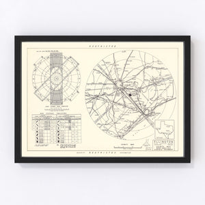 Vintage Map of the Ellington Air Force Base Vicinity, 1953