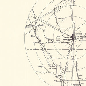 Vintage Map of the Francis E. Warren Air Force Base Vicinity, 1952