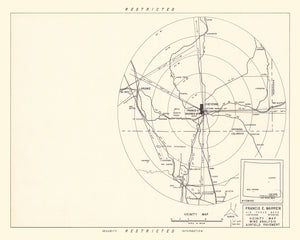 Vintage Map of the Francis E. Warren Air Force Base Vicinity, 1952