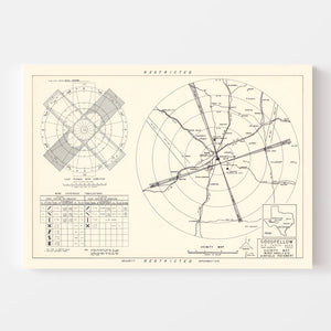 Vintage Map of the Goodfellow Air Force Base Vicinity, 1952