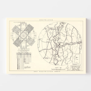Vintage Map of the Greenville Air Force Base Vicinity, 1951