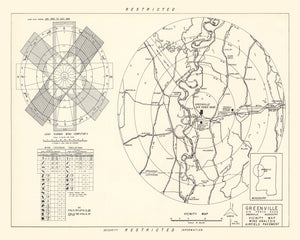 Vintage Map of the Greenville Air Force Base Vicinity, 1951