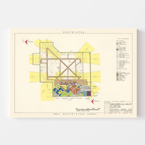 Vintage Map of Harlingen All-Valley Air Force Base, 1951