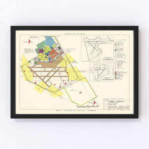 Vintage Map of James Connally Air Force Base, 1952