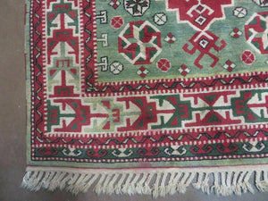 4' X 6' Vintage Handmade Turkish Kazak Design Wool Rug Carpet Nice