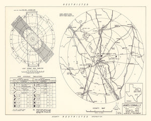 Vintage Map of the James Connally Air Force Base Vicinity, 1951