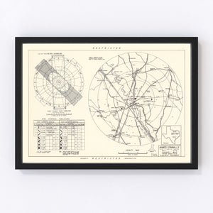 Vintage Map of the James Connally Air Force Base Vicinity, 1951