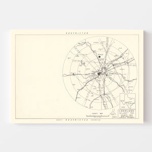 Vintage Map of the Lackland Air Force Base Vicinity, 1950