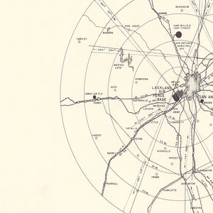 Vintage Map of the Lackland Air Force Base Vicinity, 1950