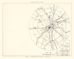 Vintage Map of the Lackland Air Force Base Vicinity, 1950