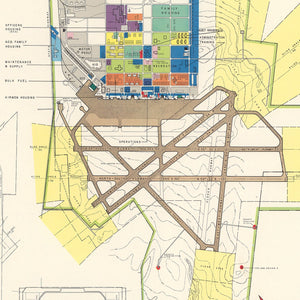 Vintage Map of Laredo Air Force Base, 1951