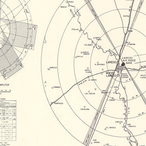 Vintage Map of the Laredo Air Force Base Vicinity, 1951