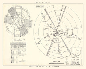 Vintage Map of the Laredo Air Force Base Vicinity, 1951