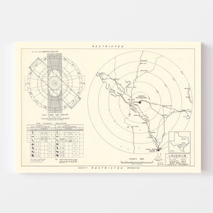 Vintage Map of the Laughlin Air Force Base Vicinity, 1951