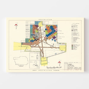 Vintage Map of Lowry Air Force Base, 1952