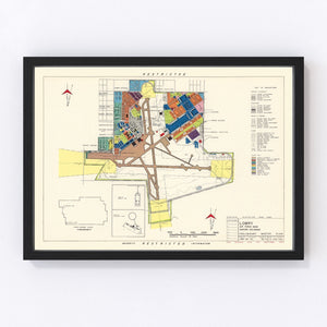 Vintage Map of Lowry Air Force Base, 1952