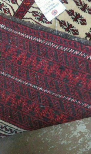 3' X 5' Antique Handmade Turkoman Balouchi Prayer Wool Rug Khamesh