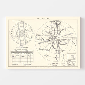 Vintage Map of the Lowry Air Force Base Vicinity, 1952