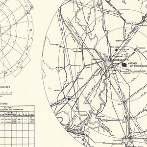 Vintage Map of the Mather Air Force Base Vicinity, 1952