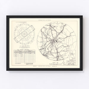 Vintage Map of the Mather Air Force Base Vicinity, 1952