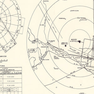 Vintage Map of the Moore Air Field Vicinity, 1952