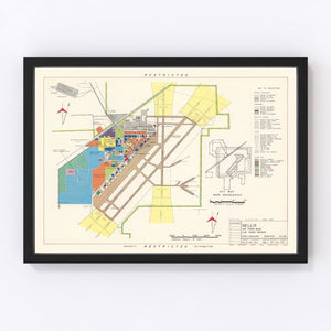 Vintage Map of Nellis Air Force Base, 1951