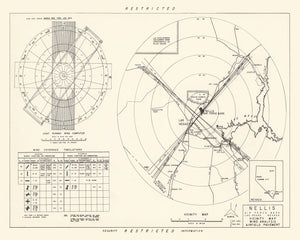 Vintage Map of the Nellis Air Force Base Vicinity, 1951