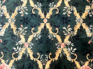 Karastan Garden of Eden Rug 4x6, Green Savonnerie 509/1733, Original Discontinued Vintage Karastan Carpet