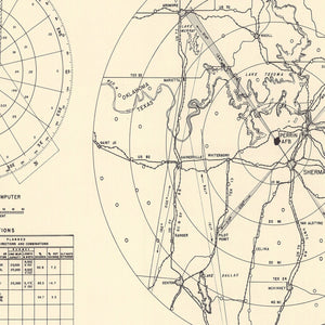 Vintage Map of the Perrin Air Force Base Vicinity, 1952