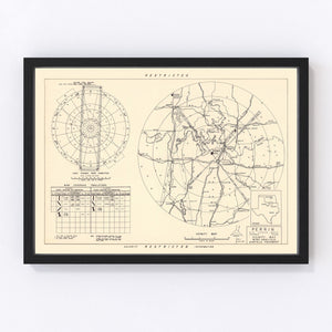 Vintage Map of the Perrin Air Force Base Vicinity, 1952