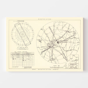 Vintage Map of the Randolph Air Force Base Vicinity, 1950